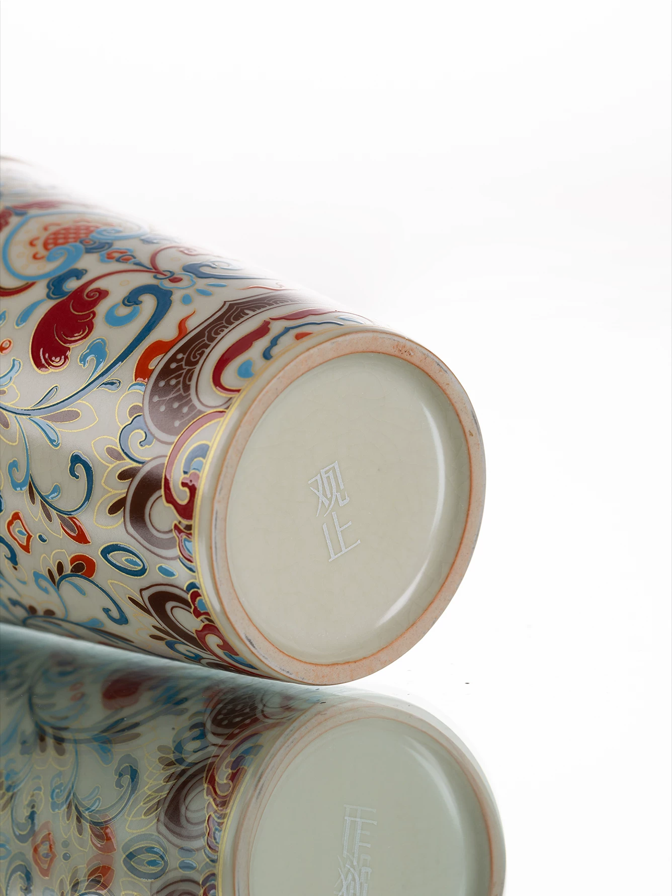 Guanzhi Dunhuang Scrollwork Ru Ware Large Personal Cola, Beverage and Tea Cup for Home Use, source detail 13
