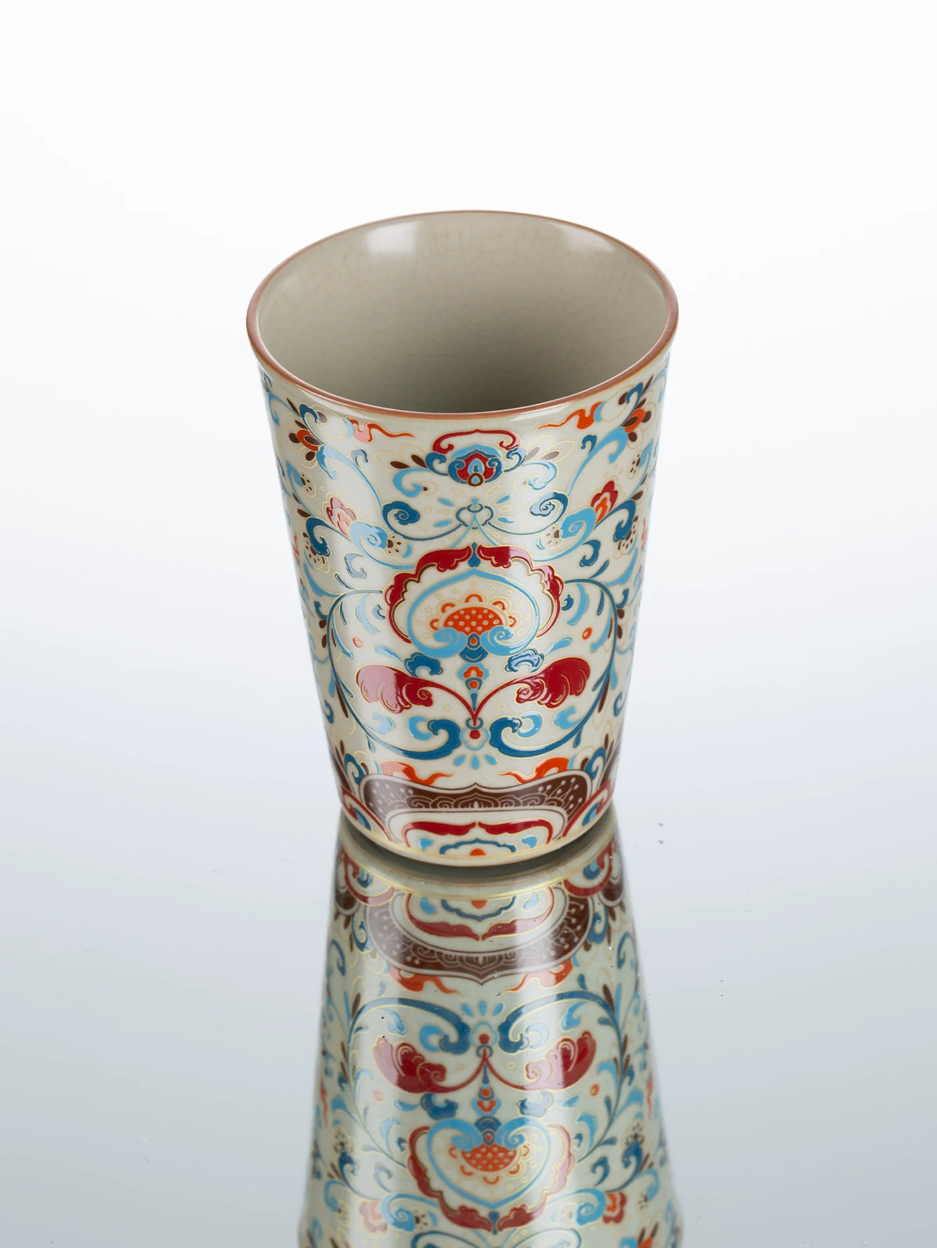 Guanzhi Dunhuang Scrollwork Ru Ware Large Personal Cola, Beverage and Tea Cup for Home Use, source detail 11