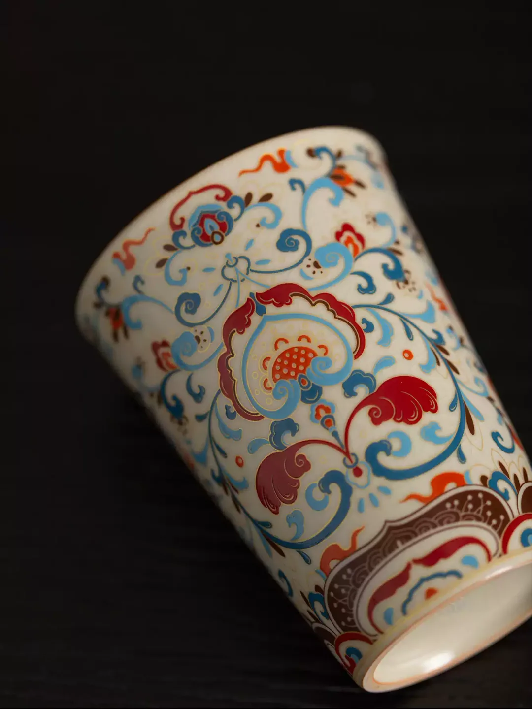 Guanzhi Dunhuang Scrollwork Ru Ware Large Personal Cola, Beverage and Tea Cup for Home Use 5