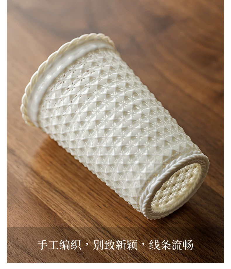 纯手工编织玲珑茶杯陶瓷主人杯高端个人专用可乐杯大容量喝茶杯子, source detail 17